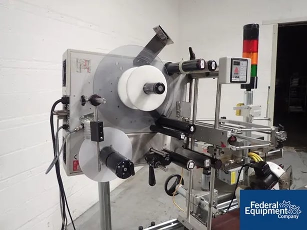 Avery #ALS-330R, Syringe Labeler, Stainless Steel, integrated 11" wide x 10' long roller conveyor, Allen - Image 8