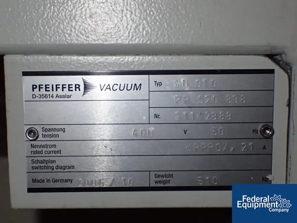 Pfeiffer #WU910, vacuum system, Pfeiffer UNO200 rotary vane pump, Pfeiffer rotary lobe booster pump, 2006 - Image 2