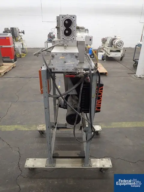 Twin Screw Feeder, (2) 2.5" diameter intermeshing screws, 1.5" feed opening, jacketed barrel sections, #3112-5 - Image 2