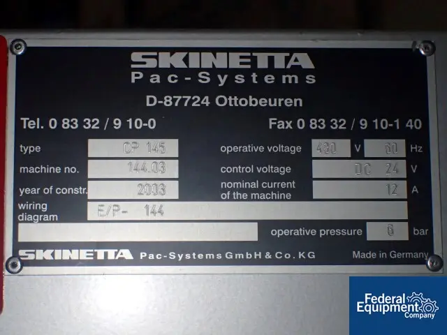 Skinetta #CP145, case packer, servo driven, erects shipper case from flat, side loading, serial #144.03 - Image 2