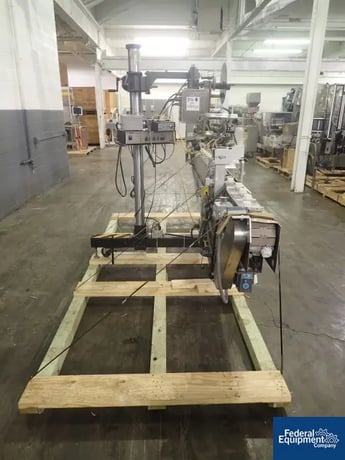 Willett #2300 Top Print Labeler, 4.5" W x 9' L slat conveyor, 115 volt, serial# 9744-0055, #3172-14 - Image 4