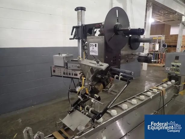 Willett #2300 Top Print Labeler, 4.5" W x 9' L slat conveyor, 115 volt, serial# 9744-0055, #3172-14 - Image 6
