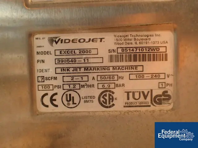 Videojet #2000, coder, on stand, serial# 051471012WD, #3252-35 - Image 2