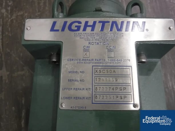 .5 HP Lightnin #X5C50A, Pneumatic Agitator Drive, side mount, serial# 1211359, #3188-17 - Image 2