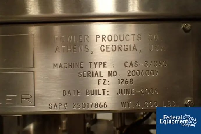 Fowler #CAS-8/360, Capper, serial number FZ1268, #3259-5 - Image 4