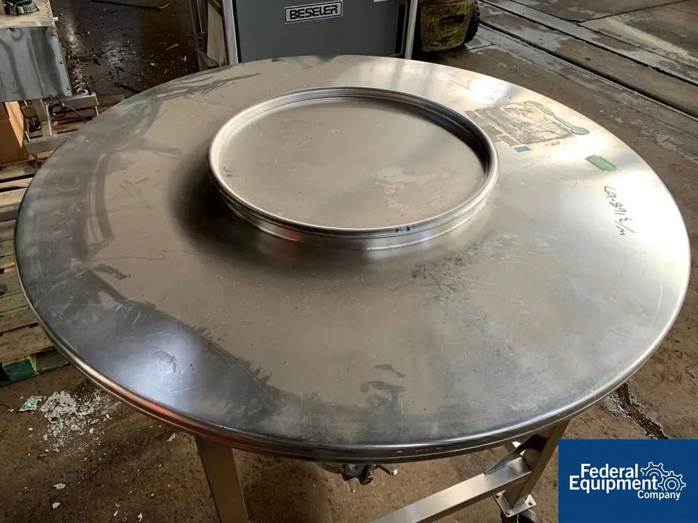 16 cu.ft., United Utensil Tote, 304 Stainless Steel construction, 52" diameter x 42" deep cone, flat top, on - Image 6