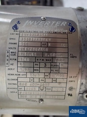 50 gallon Lee #50U7S, triple motion vacuum kettle, Stainless Steel, 100 psi, jacketed, 10 HP, 2004, #3168-75 - Image 8