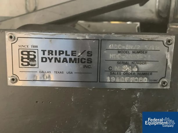 Triple/S Dynamic Slipstick #HDC-8M-2.5/1H, belt conveyor, 1.5 HP, 2004, #70754, 2004 - Image 2