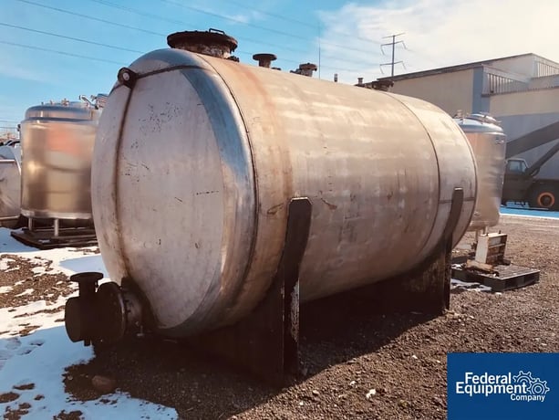 3500 gallon Stainless Steel tank, horizontal construction, approximately 90" diameter x 129" long, dished - Image 4