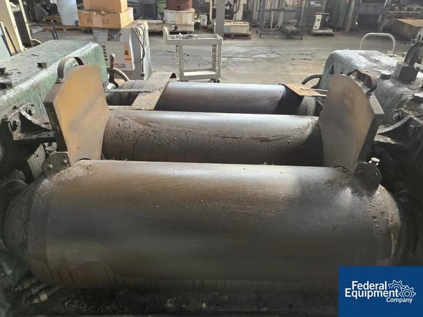 14" x 30" J.h. Day 3 roll mill, cored rolls, manually adjusted first & third rolls, knife discharge, #24554 - Image 7