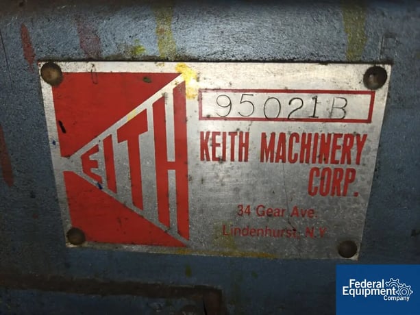 4" x 8" Keith 3 roll mill, cored rolls, adjustable first & third roll, knife discharge, adjustable end - Image 2