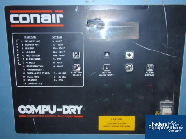 Conair #D16A4000000S, dehumidifying hopper dryer, Compudry controls, 460 V. w/drying hopper, serial #8D0468 - Image 4