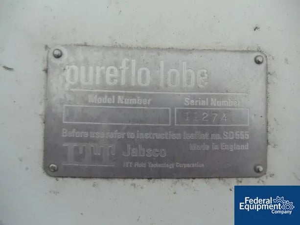 10-40 GPM @ 110 psi, ITT / Jabsco #C125200-27-121-OVZ, rotary lobe pump, Sanitary Stainless Steel, 2" - Image 4