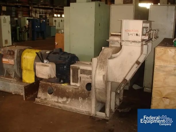 Carbon Steel blower, 200 HP, 460 V., 3570 RPM direct connected motor, 8" x 44" diameter housing, 8" x 16" - Image 2