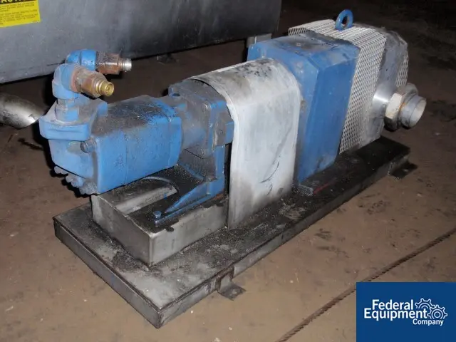 140 psi, Albin type #440ES, rotary lobe pump, Stainless Steel, 4" inlet/outlet, 250°F, on base w/hydraulic - Image 3
