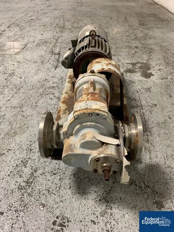 60 GPM, Waukesha #55, rotary lobe pump, Stainless Steel, 3" inlet/outlet, on base w/5 HP motor, #35691 - Image 2