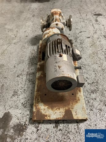 60 GPM, Waukesha #55, rotary lobe pump, Stainless Steel, 3" inlet/outlet, on base w/5 HP motor, #35691 - Image 4