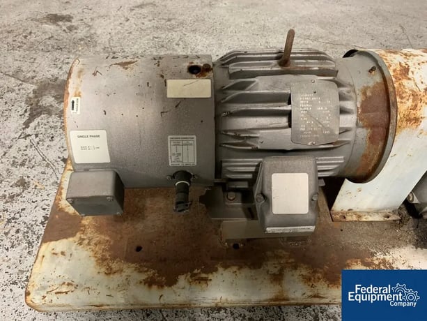 60 GPM, Waukesha #55, rotary lobe pump, Stainless Steel, 3" inlet/outlet, on base w/5 HP motor, #35691 - Image 5