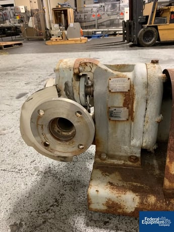 60 GPM, Waukesha #55, rotary lobe pump, Stainless Steel, 3" inlet/outlet, on base w/5 HP motor, #35691 - Image 8