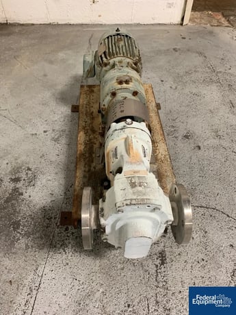 Waukesha #12T, rotary lobe pump, Stainless Steel, 2.5" inlet/outlet, on base w/7.5 HP motor, #35695 - Image 4