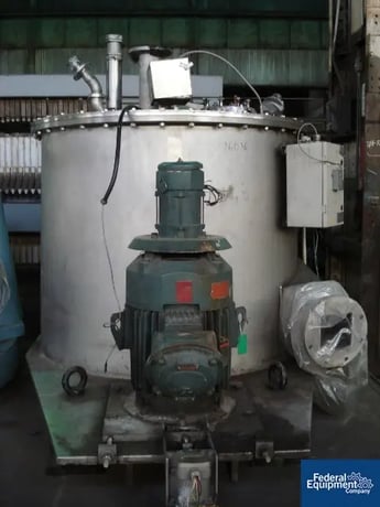 49" x 32" Krauss Maffei #VZO125/3.2C, basket centrifuge, 316L Stainless Steel, top load/unload, 40 HP, 1986 - Image 1