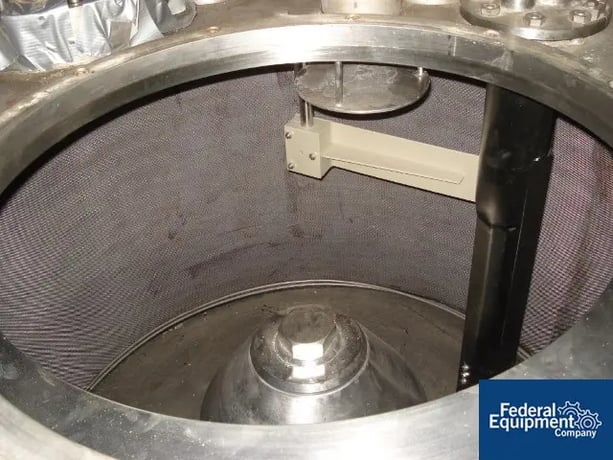 49" x 32" Krauss Maffei #VZO125/3.2C, basket centrifuge, 316L Stainless Steel, top load/unload, 40 HP, 1986 - Image 4