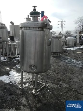 132 gallon Precision Stainless reactor, 316L Stainless Steel, bolt on dish top, dish bottom, 45 psi @ 300°F - Image 2