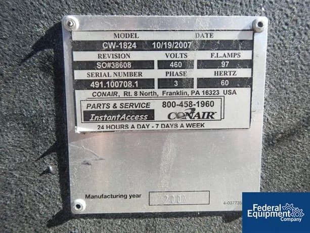 18" x 24" Conair #CW1824, granulator, 3-knife open rotor, 25 HP, 460 V. motor, sound enclosure, 2007, #40880 - Image 8