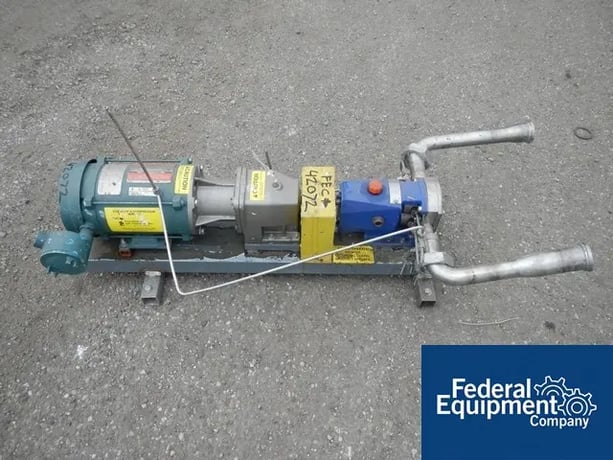 Lobeflo rotary lobe pump, Stainless Steel const., 2" inlet/outlet on base, 1 HP motor, #42072 - Image 2