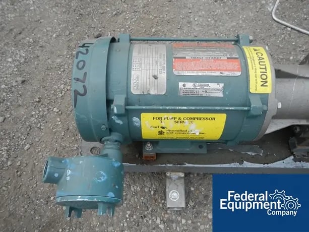 Lobeflo rotary lobe pump, Stainless Steel const., 2" inlet/outlet on base, 1 HP motor, #42072 - Image 3