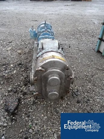 310 GPM, Waukesha #200, Stainless Steel rotary lobe pump, 4" in/outlet, on base, 20 HP, 230/460 V., #44850 - Image 2
