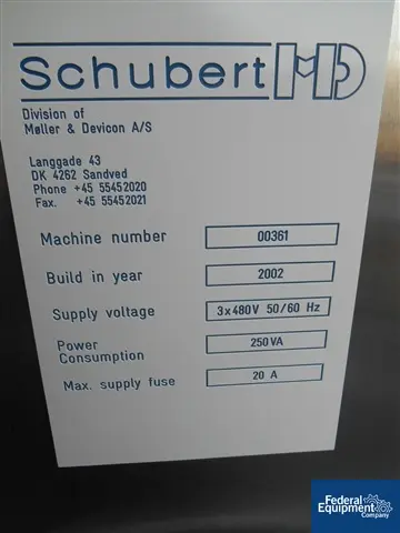 Schubert #MD, Stainless Steel stopper wash basin on Stainless Steel cart w/controls, 480 V., 2002, #45344 - Image 2