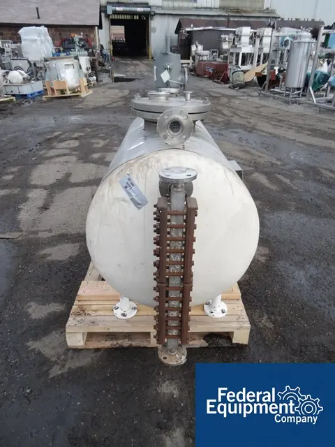 100 gallon International Sheet Metal Inc., Stainless Steel receiver, 2" dia.x 4' 6" str.side, dish ends, 50 - Image 2