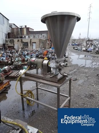 Waukesha #34, Stainless Steel Rotary Lobe Pump, 2" x 8" rect.feed open.w/S/S feed hopper, 1.5" bottom disch - Image 3