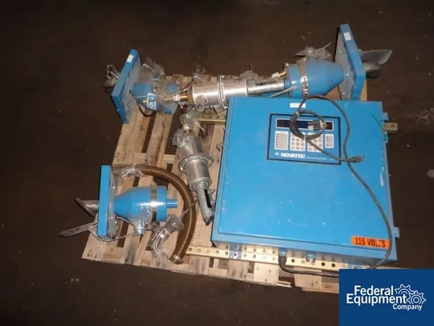 Novatec #MCS-206, 3 material volumetric blend.system, pneu.receivers, inline fines filter #MGBBS-3, Micro - Image 7