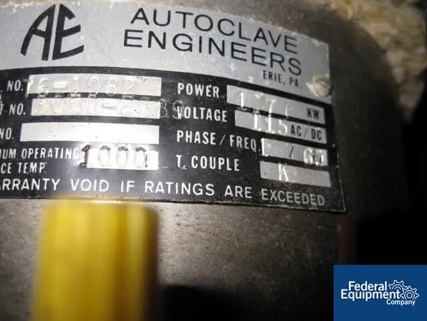 Autoclave Engineers, Stainless Steel reactor, 1 liter, 5800 psi @ 650°F, 7-turns int.coil, elec.heated - Image 5