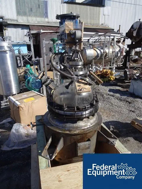 20 gallon Pfaudler, reactor, 316L Stainless Steel bottom, Schott Duran removable glass dome top, jacketed 100 - Image 3