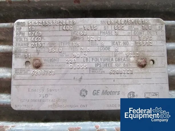 10 HP Curtis #LV9711-A3, air cooled, mounted on 80 gallon Carbon Steel air tank, 460 V., 3 phase, 1998 - Image 6