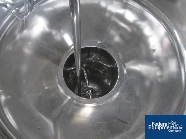 26.42 gallon DCI, 100 liter, 316 Stainless Steel, 24" dia.x 10" straight side, bottom sump, 50 psi, dimple - Image 6