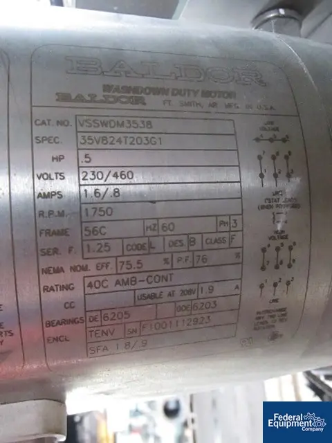500 kg David Round & Sons #203, Stainless Steel, explosion proof, 13' S/S beam, 140" runway,.5 HP trvl.motor - Image 8