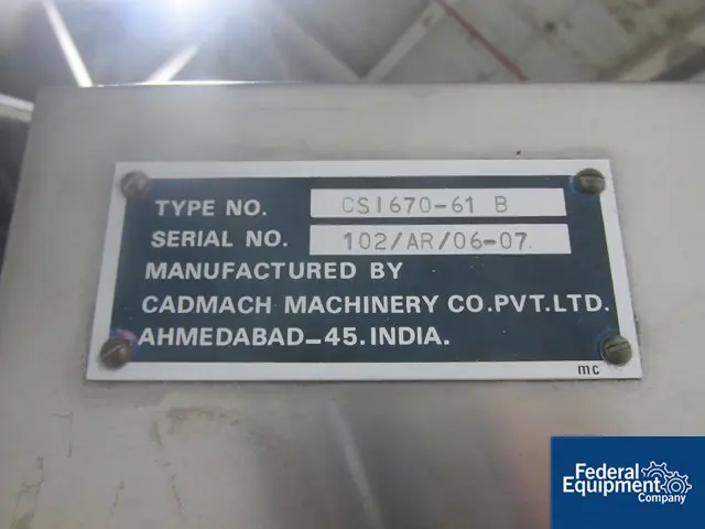 6.5 Ton, Cadmach #CSI670, tablet press, 61 station, #2748-8 - Image 2