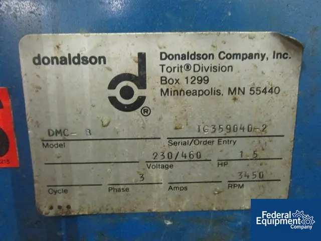 800 cfm Torit Dryflo #DMC-B, Carbon Steel mist collector, 82 sq.ft., 1.5 HP, 230/460 V. blower, on stand - Image 7