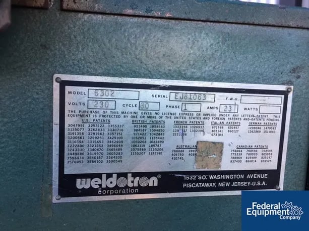Weldotron #6302, L bar sealer, #2595-3 - Image 2