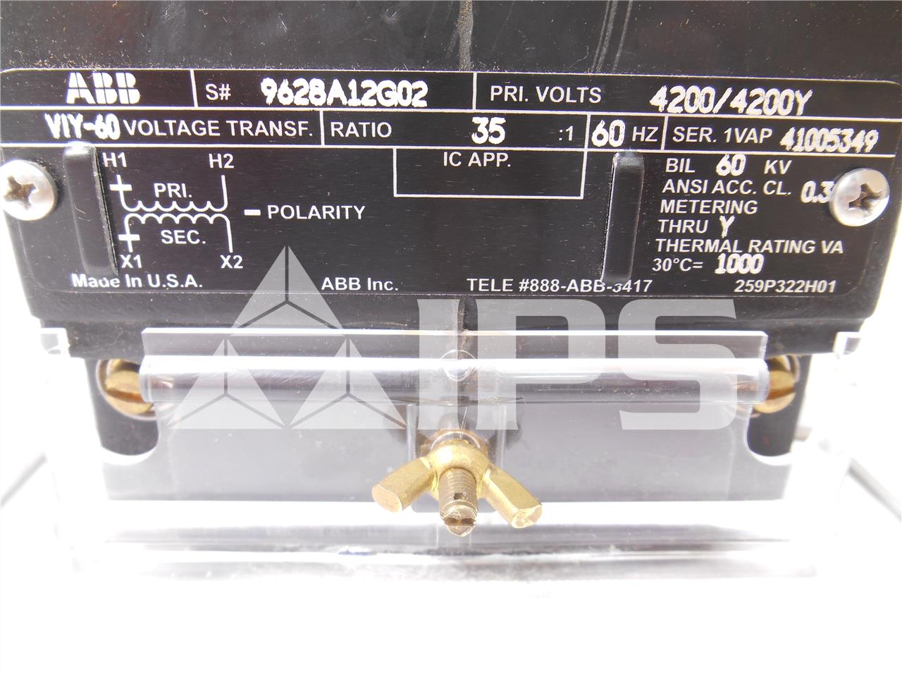 ABB 35:1 Viy-60 Potential Transformer Unused Surplus 5kv, 60 KV Bil, 4200:120, Double Fuse - Image 1