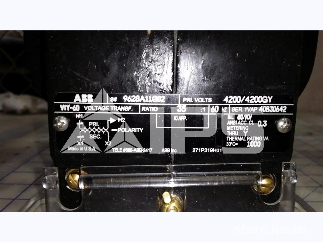ABB 35:1 Viy-60 Potential Transformer Unused Surplus 5kv, 60 KV Bil, 4160:120, Single Fuse - Image 2