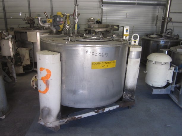 48" x 24" 316SS, perforated bowl, basket type, hydraulic drive, #103069 - Image 1