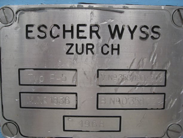 31" x 17" Escher-Wyss #P-5, 60 HP, 1775 RPM, pusher type, hydraulic drive, #90312 - Image 4