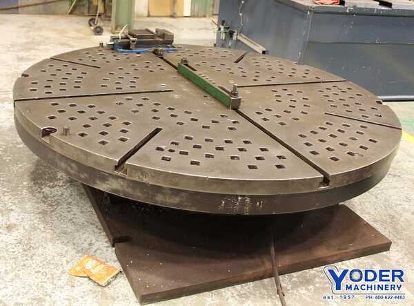 78" Custom rotary welding table, 21" table height, hydraulic table clamping, 8 T-slots, #70625 - Image 1