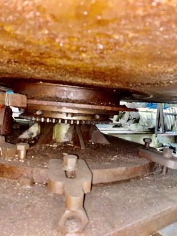 78" Custom rotary welding table, 21" table height, hydraulic table clamping, 8 T-slots, #70625 - Image 5