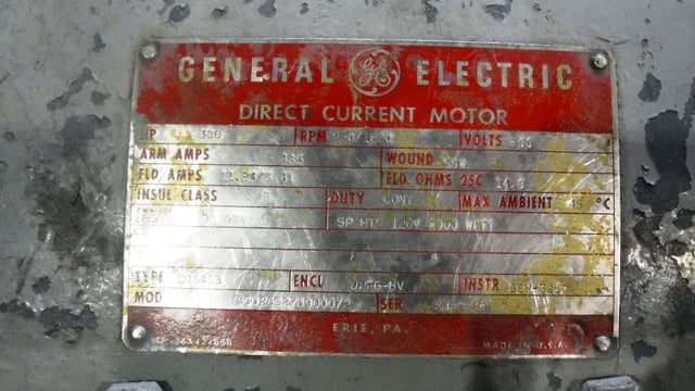 300 HP 650 RPM General Electric, Frame 6453, DPFVBB, 500 VA - Image 3